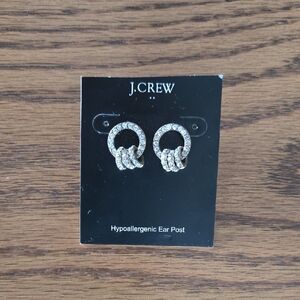 J. Crew Crystal Embellished Silver Earrings
